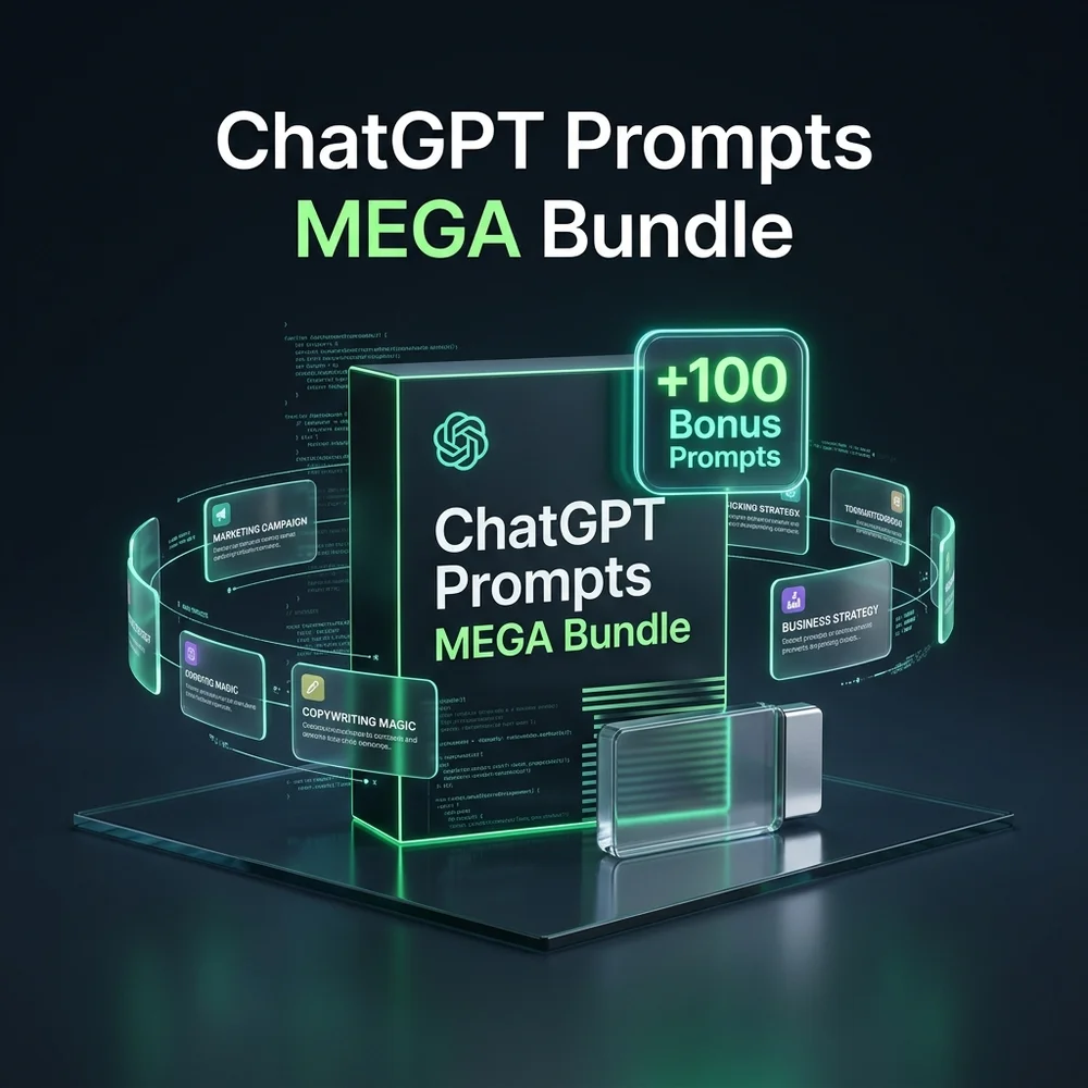 ChatGPT Prompts MEGA Bundle 100 Bonus Prompts ChatGPT Prompts MEGA Bundle 100 Bonus Prompts